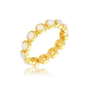 14k Gold Plated Opalite Eternity Ring